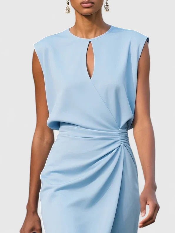 Women's Dress Crepe Sleeveless Fitted Knee Length