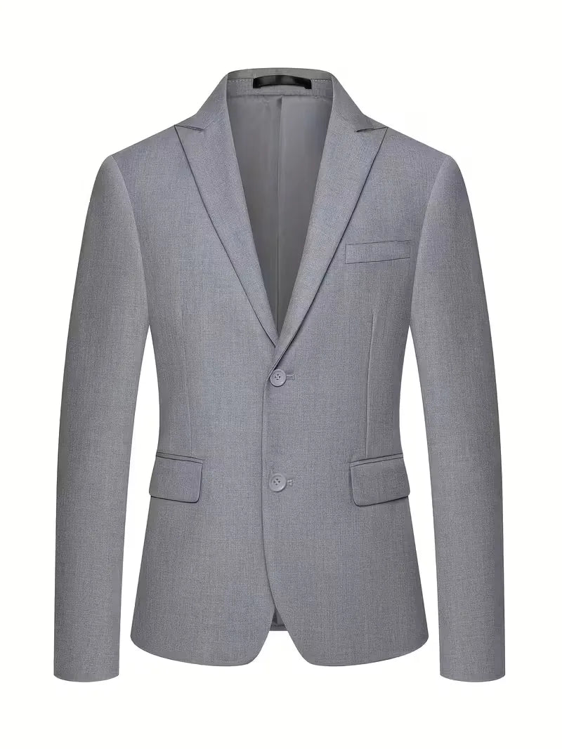 Men's Three Piece Suit Woven Fabric Peak Lapel Double Breasted Waistcoat