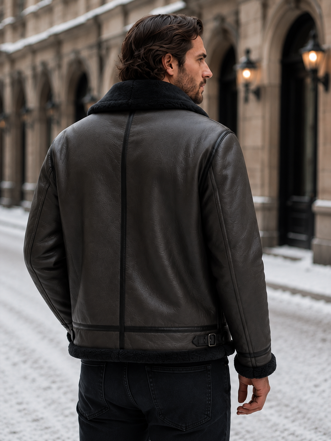 Cedric | Men's Classic Aviator Jacket with Faux-Shearling Lining - original photo 5