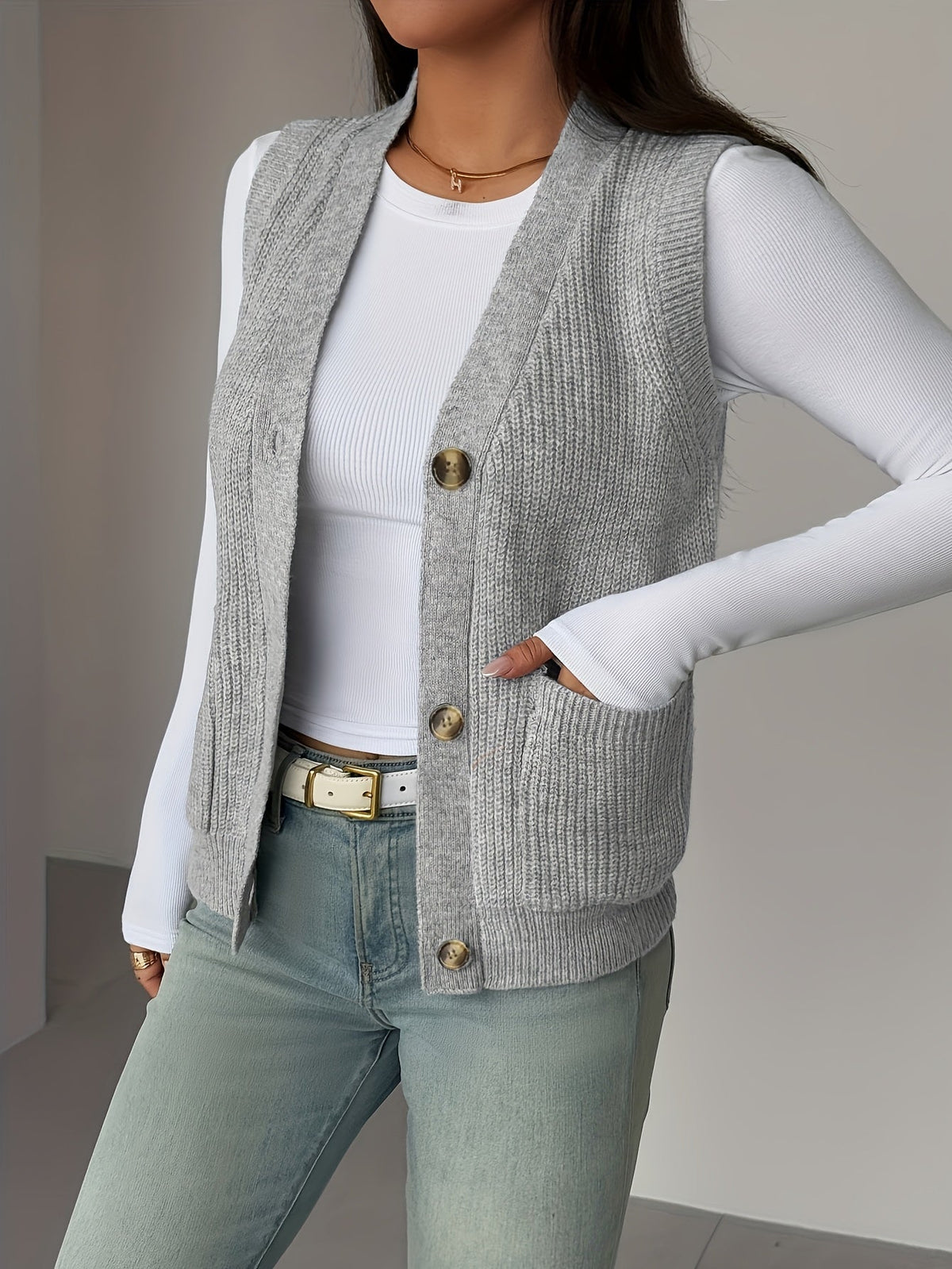 Phoebe | Women's Button-Front Knit Vest