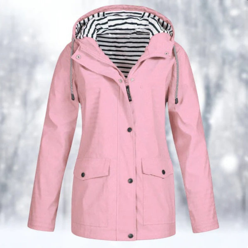 Women's Raincoat Nylon Waterproof Hooded Long Sleeve