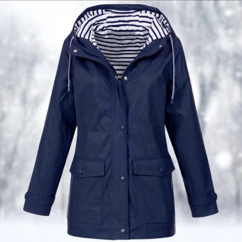 Women's Raincoat Nylon Waterproof Hooded Long Sleeve