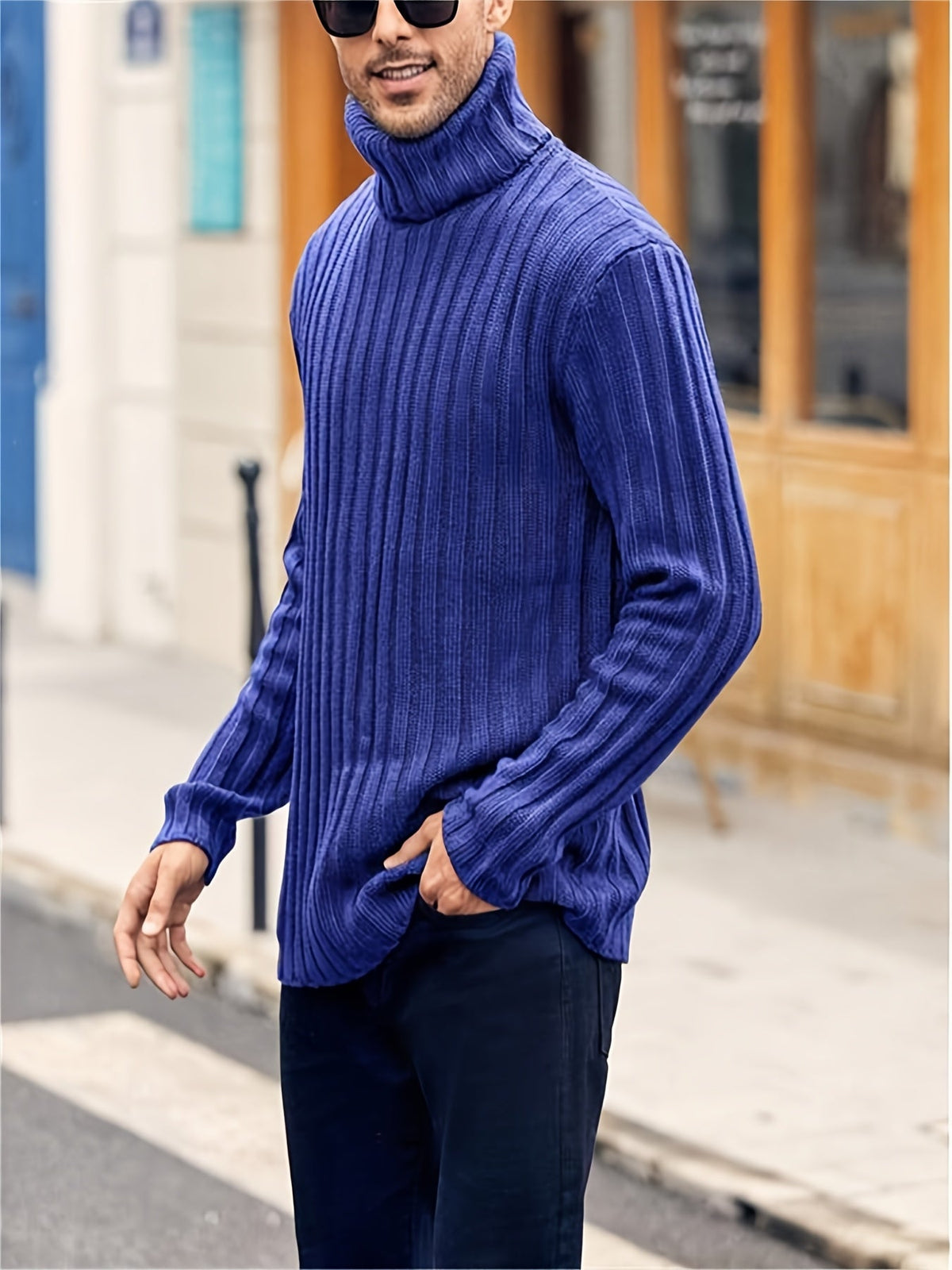 Oswald | Men's Textured Ribbed High-Neck Pullover - image 14