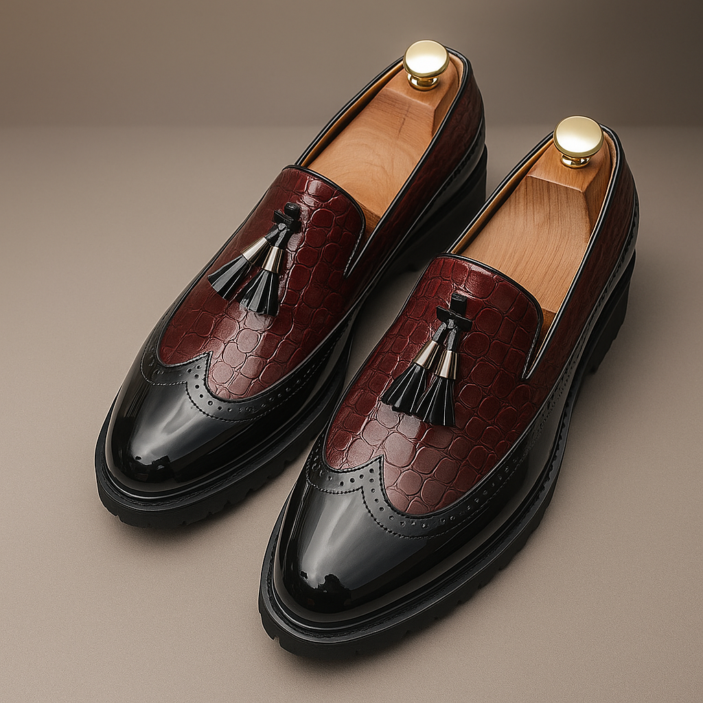 Orson | Men's Croc-Embossed Tassel Slip-On Loafers – product image 8