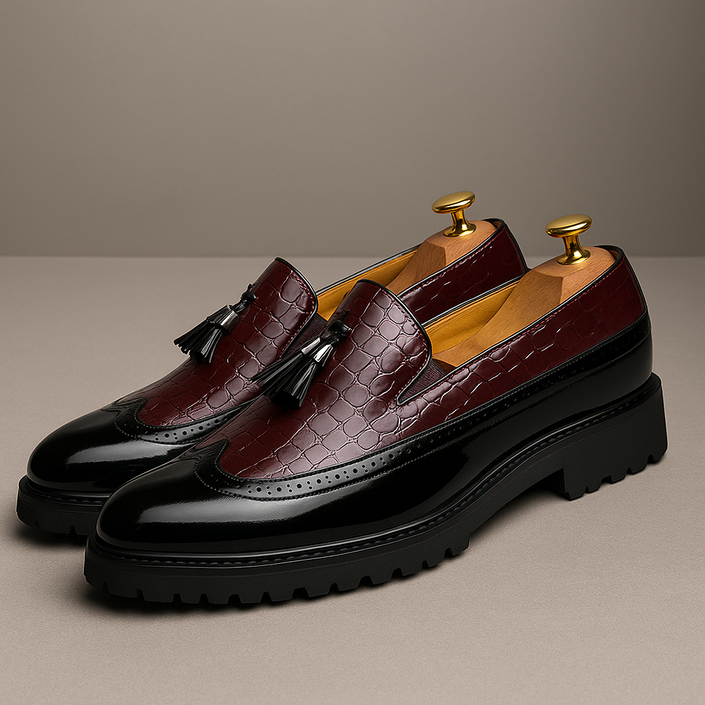 Orson | Men's Croc-Embossed Tassel Slip-On Loafers – product image 1