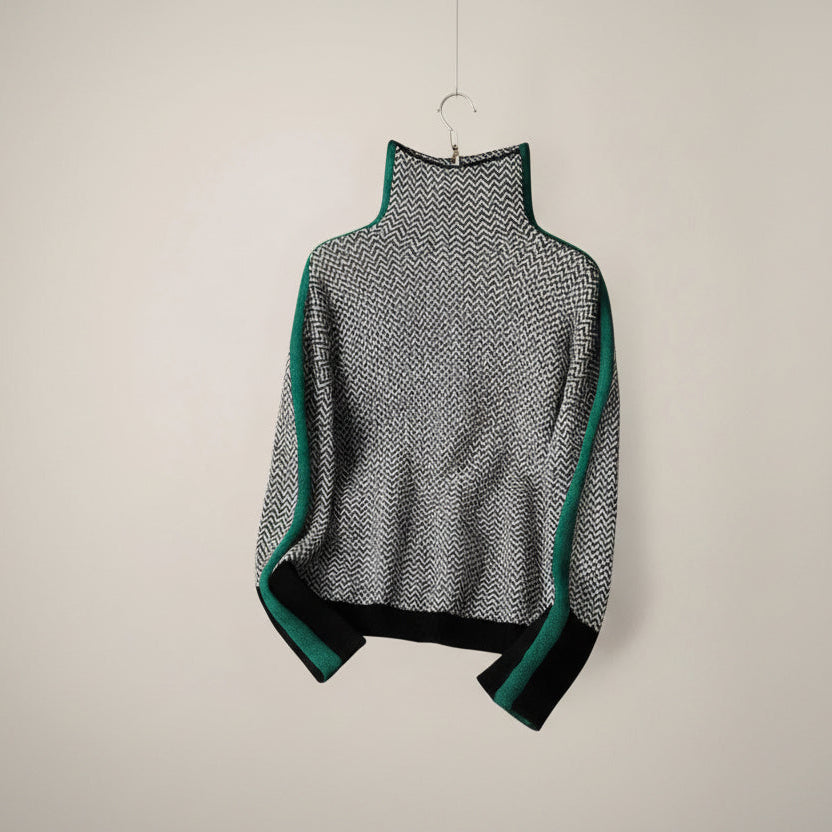 Aura / Women’s High-Neck Striped Pullover