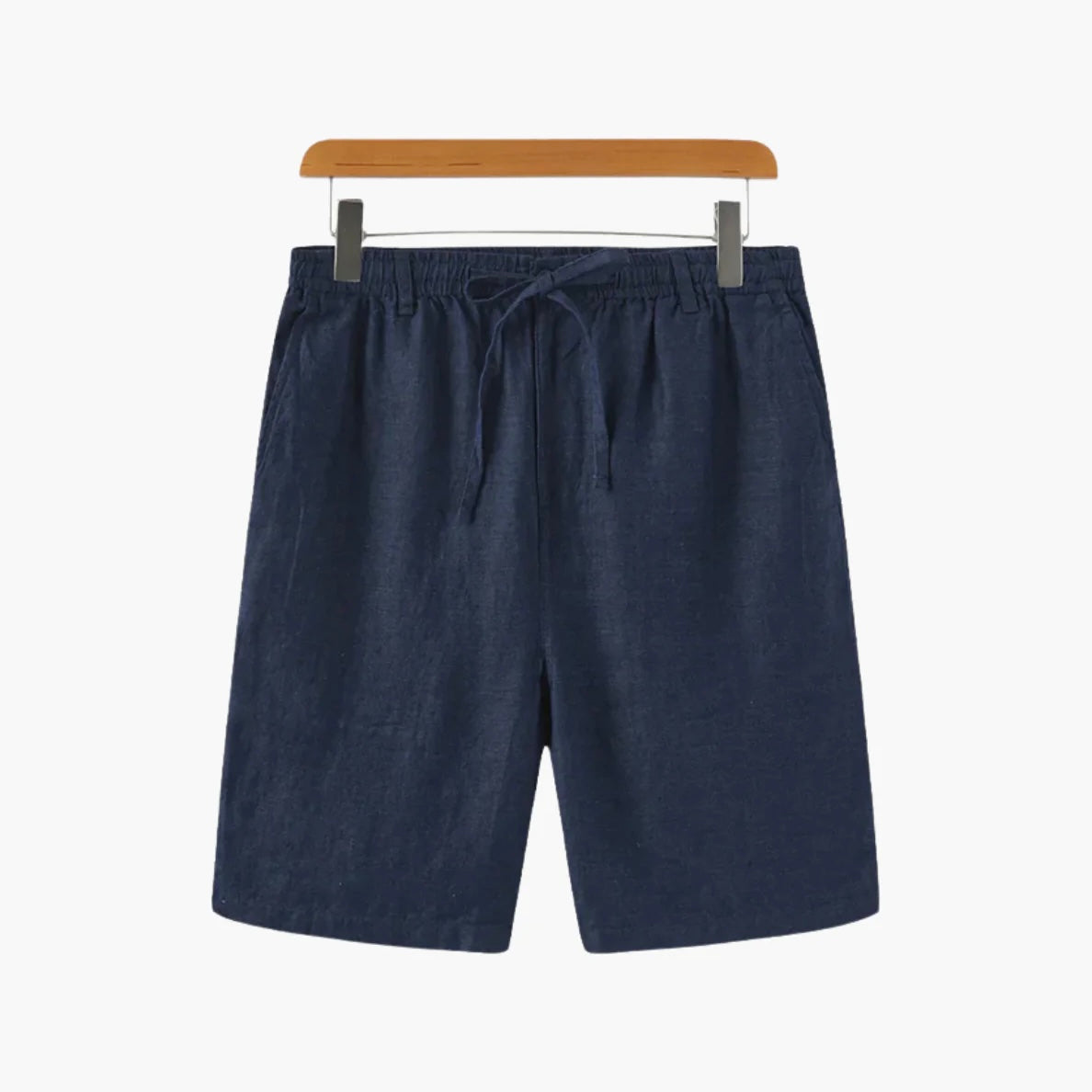 Men's Linen Shorts Elasticated Waist Drawstring Straight Leg Casual