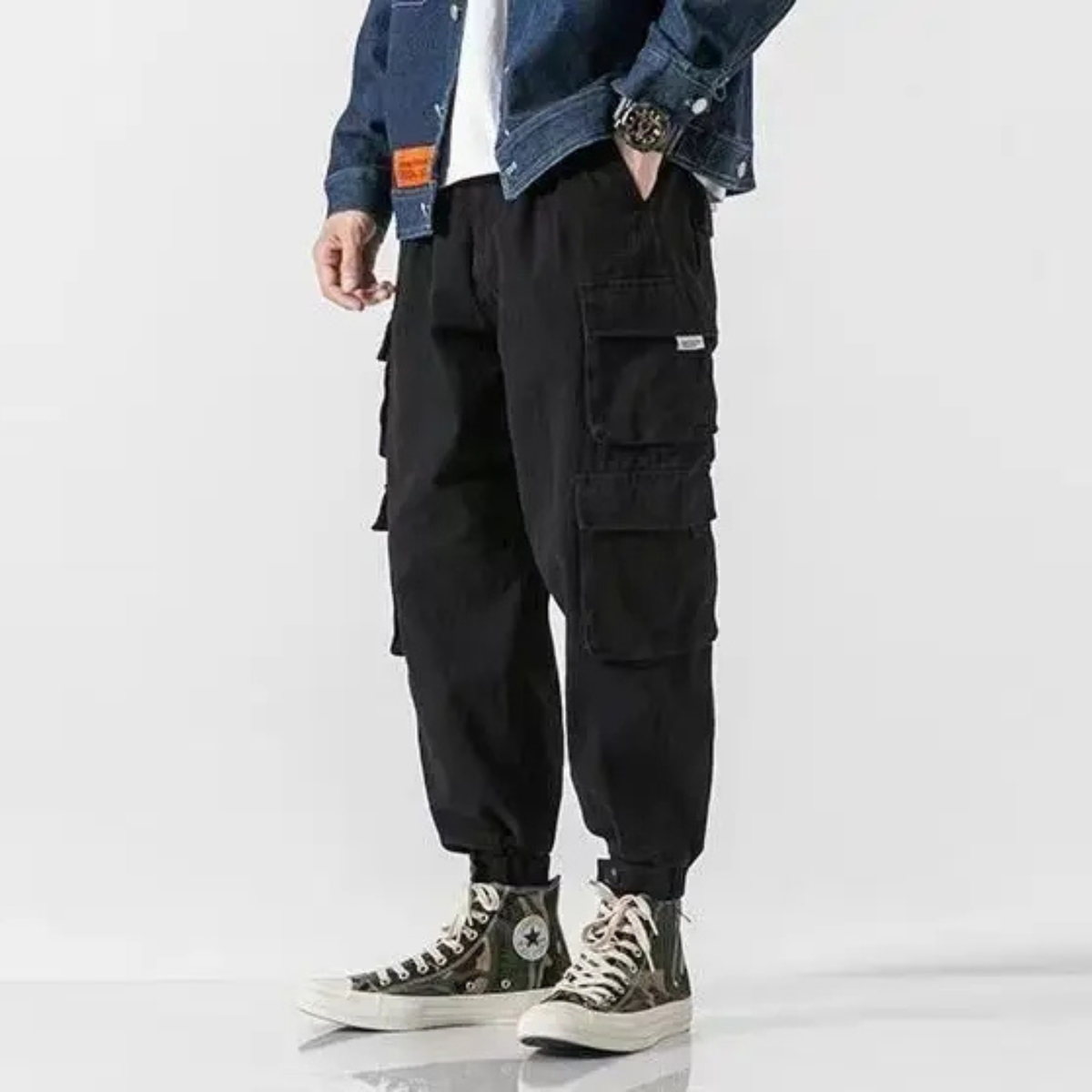 Wallace | Men's Tapered Cargo Trousers with Flap Pockets – original product image 12