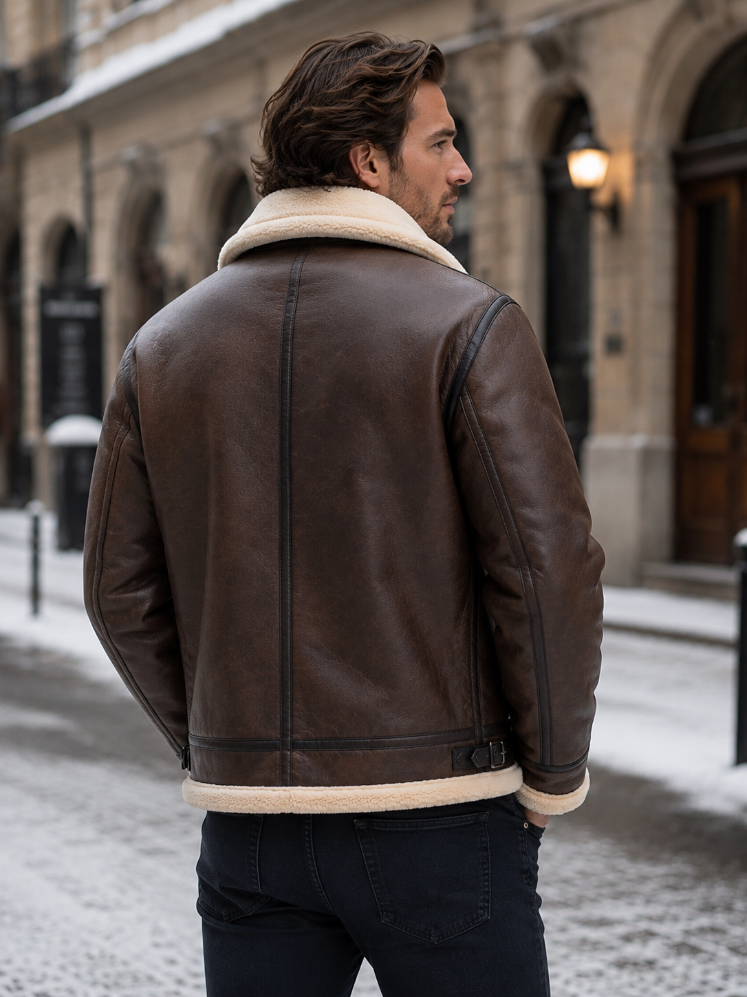 Cedric | Men's Classic Aviator Jacket with Faux-Shearling Lining - original photo 3