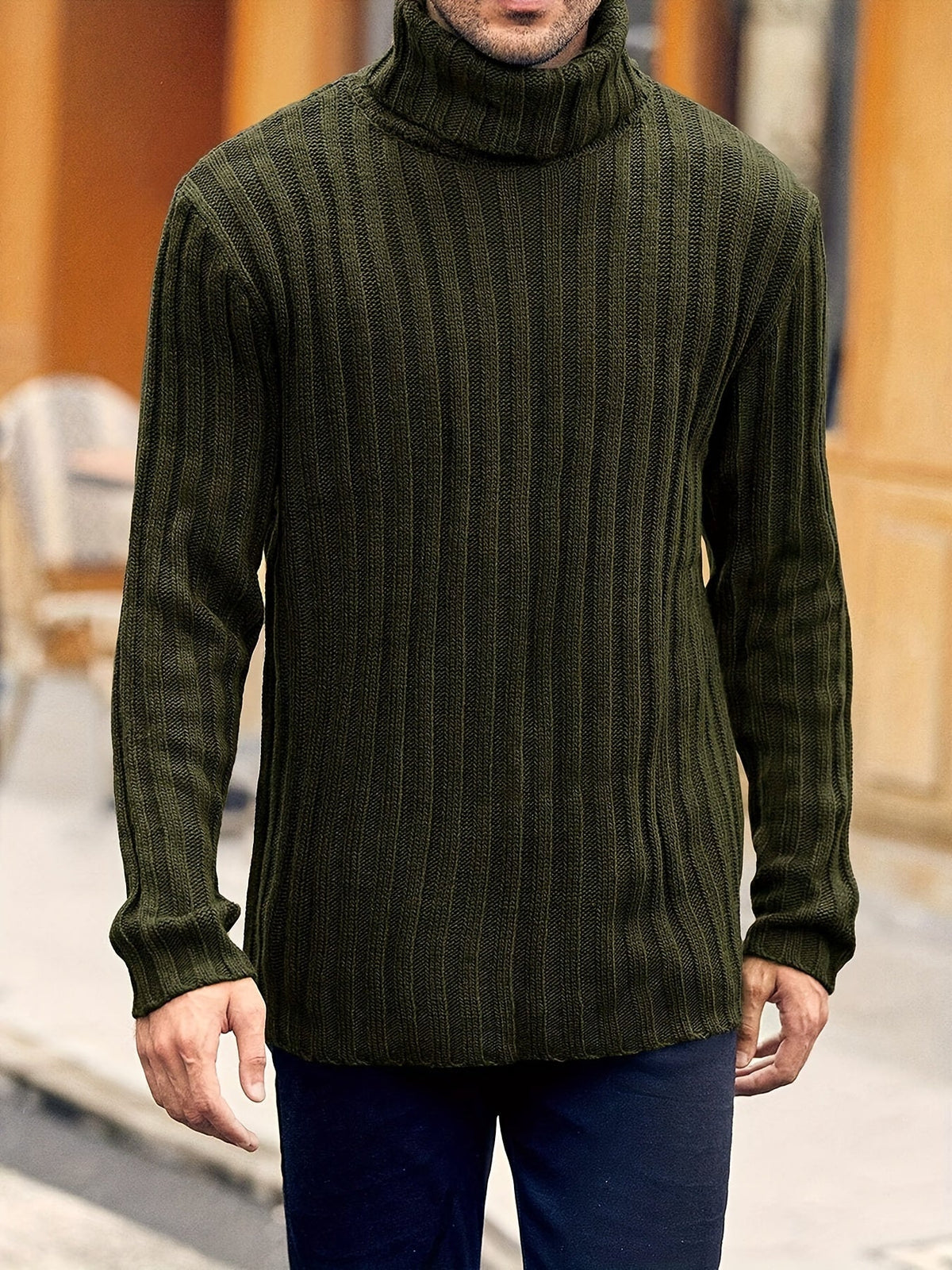 Oswald | Men's Textured Ribbed High-Neck Pullover - image 23