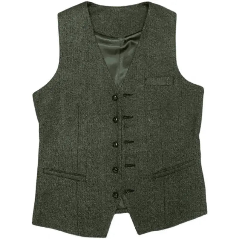 Montgomery | Men's Tweed-Style Three-Piece Wedding Suit - product photo 15