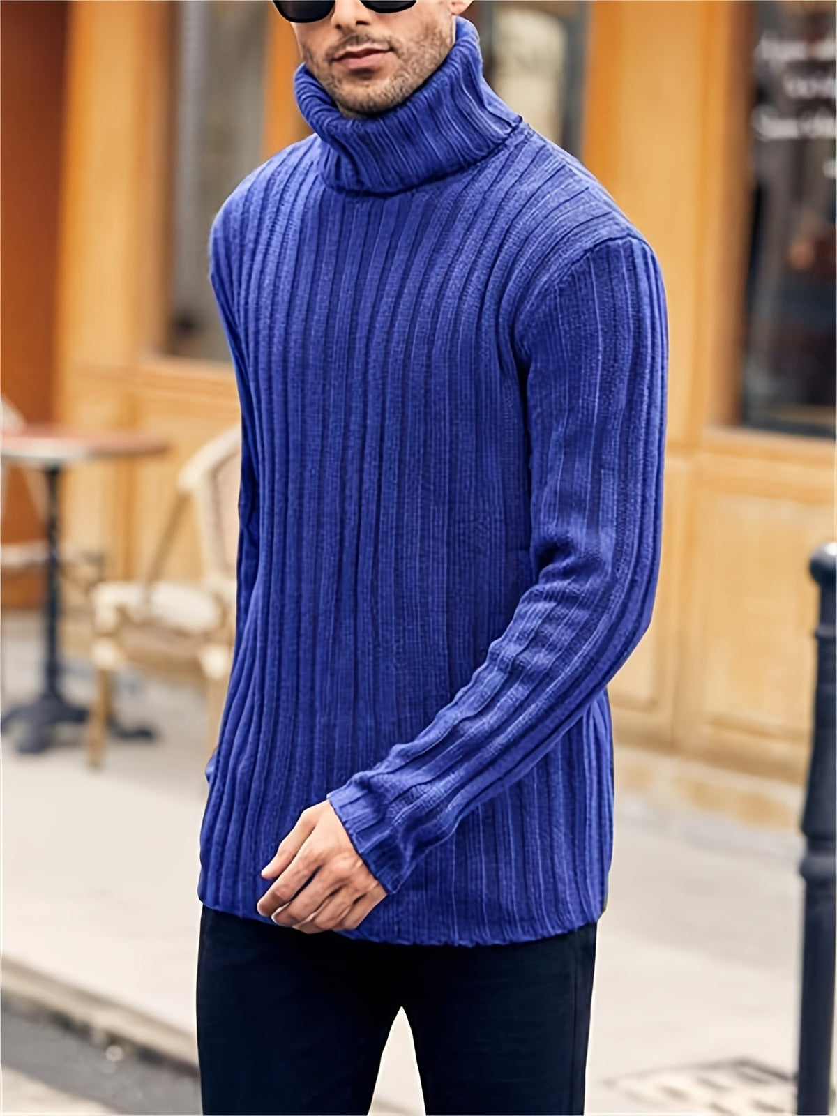 Oswald | Men's Textured Ribbed High-Neck Pullover - image 15