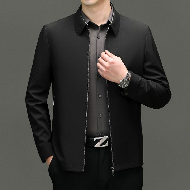 Colwyn | Men's Lightweight Zip-Up Jacket with Point Collar and Minimalist Design