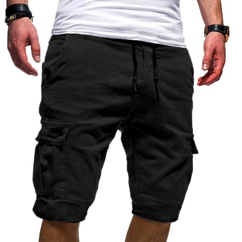 Men's Cargo Shorts Cotton Drawstring Waist Flap Pocket Relaxed Fit