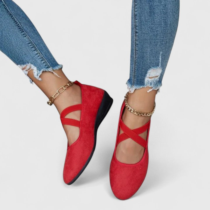 Women's Ballet Flat Suede Slip On Pointed Toe
