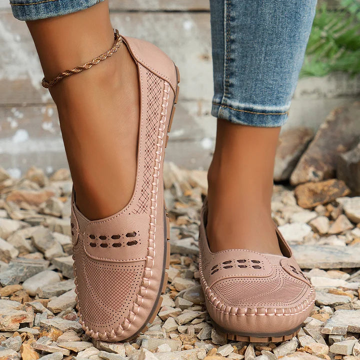 Women's Shoe Suede Slip On Flat Cushioned Footbed