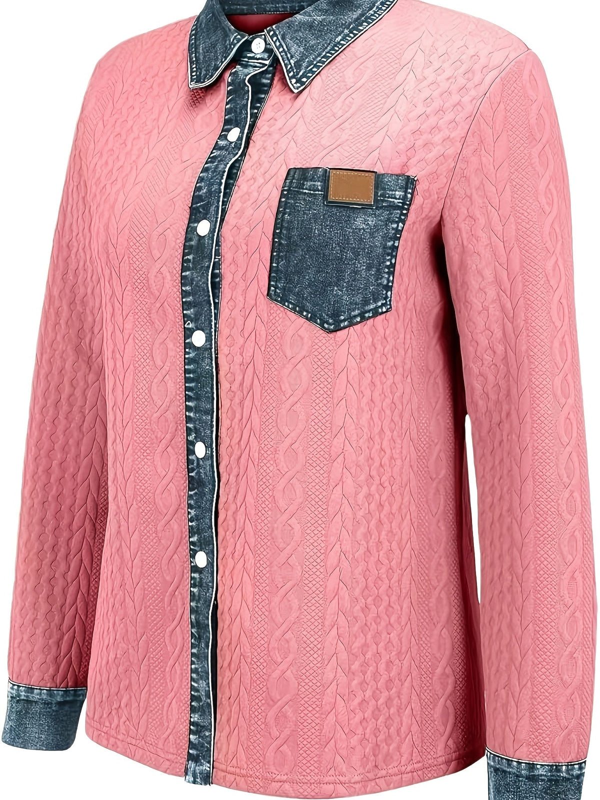 Tabitha | Women's Textured Contrast Button Cardigan