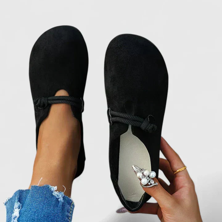 Orthopedic Loafers Women Faux Leather Textile Blend Cushioned Insole