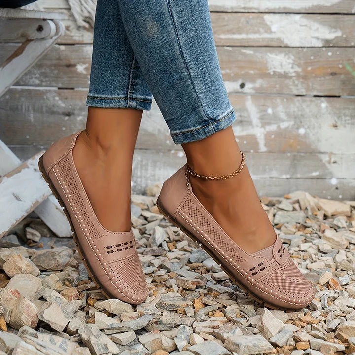 Women's Shoe Suede Slip On Flat Cushioned Footbed