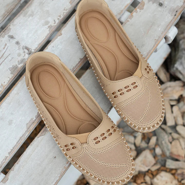 Women's Shoe Suede Slip On Flat Cushioned Footbed