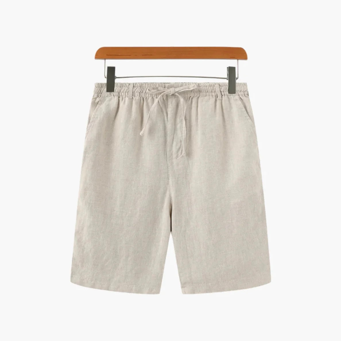 Men's Linen Shorts Elasticated Waist Drawstring Straight Leg Casual