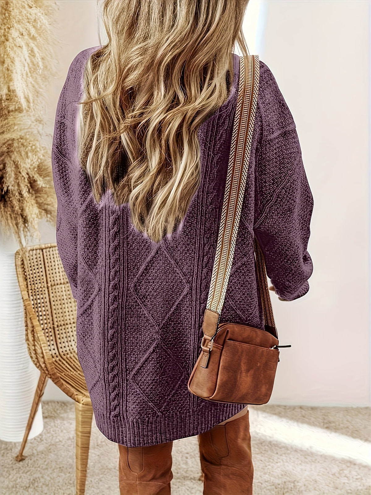 Maribel | Women's Cable-Knit Long-Sleeve Jumper Dress