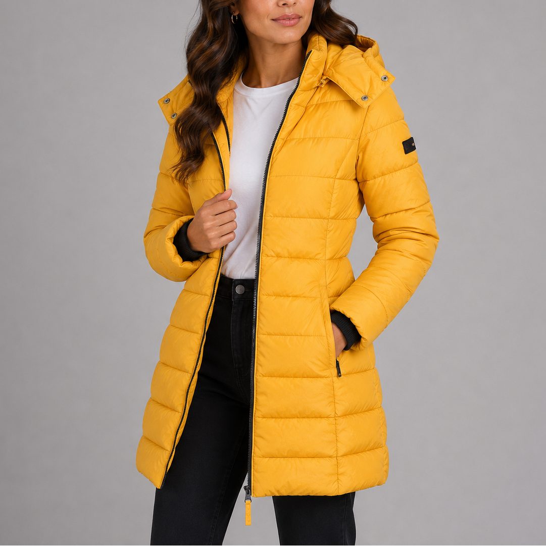 Women's Puffer Jacket Hooded Quilted Winter Wear