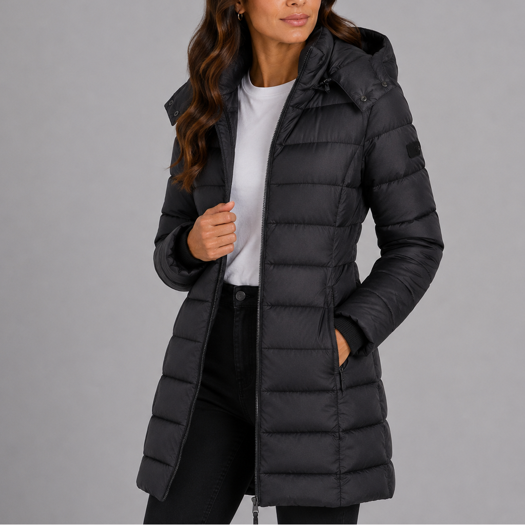 Women's Puffer Jacket Hooded Quilted Winter Wear