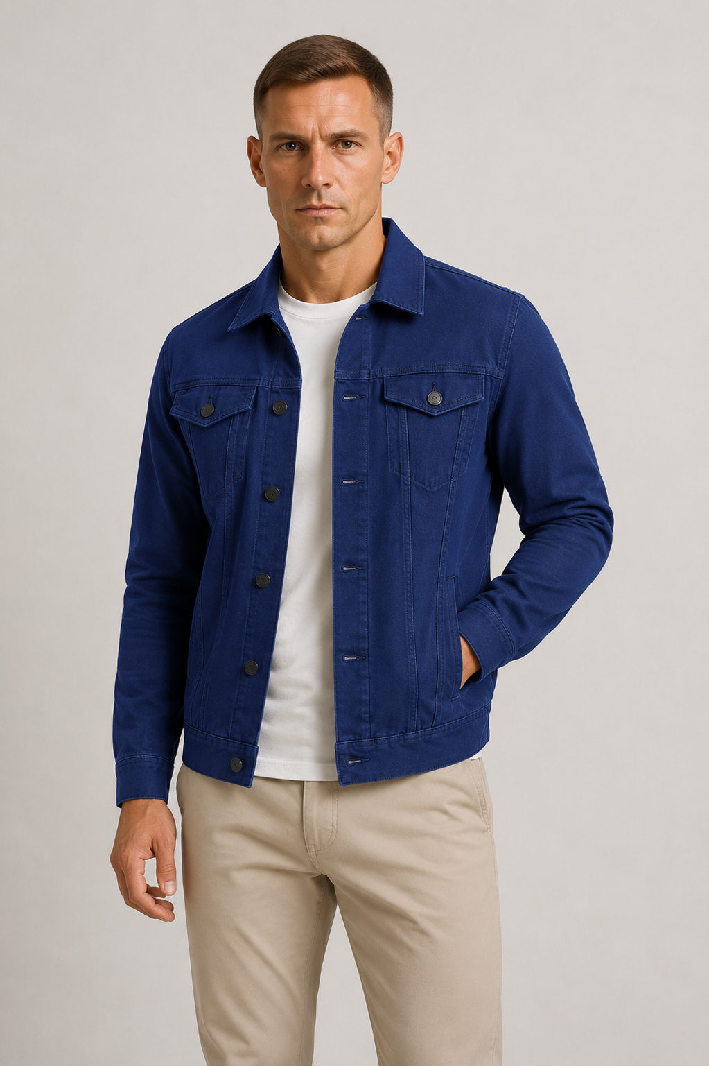 Beckett | Men's Classic Button-Front Denim Jacket source image 4