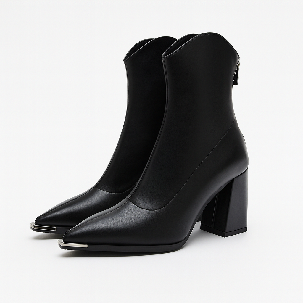 Chelsea / Premium Leather Chelsea Boot with Chrome Toe Accent