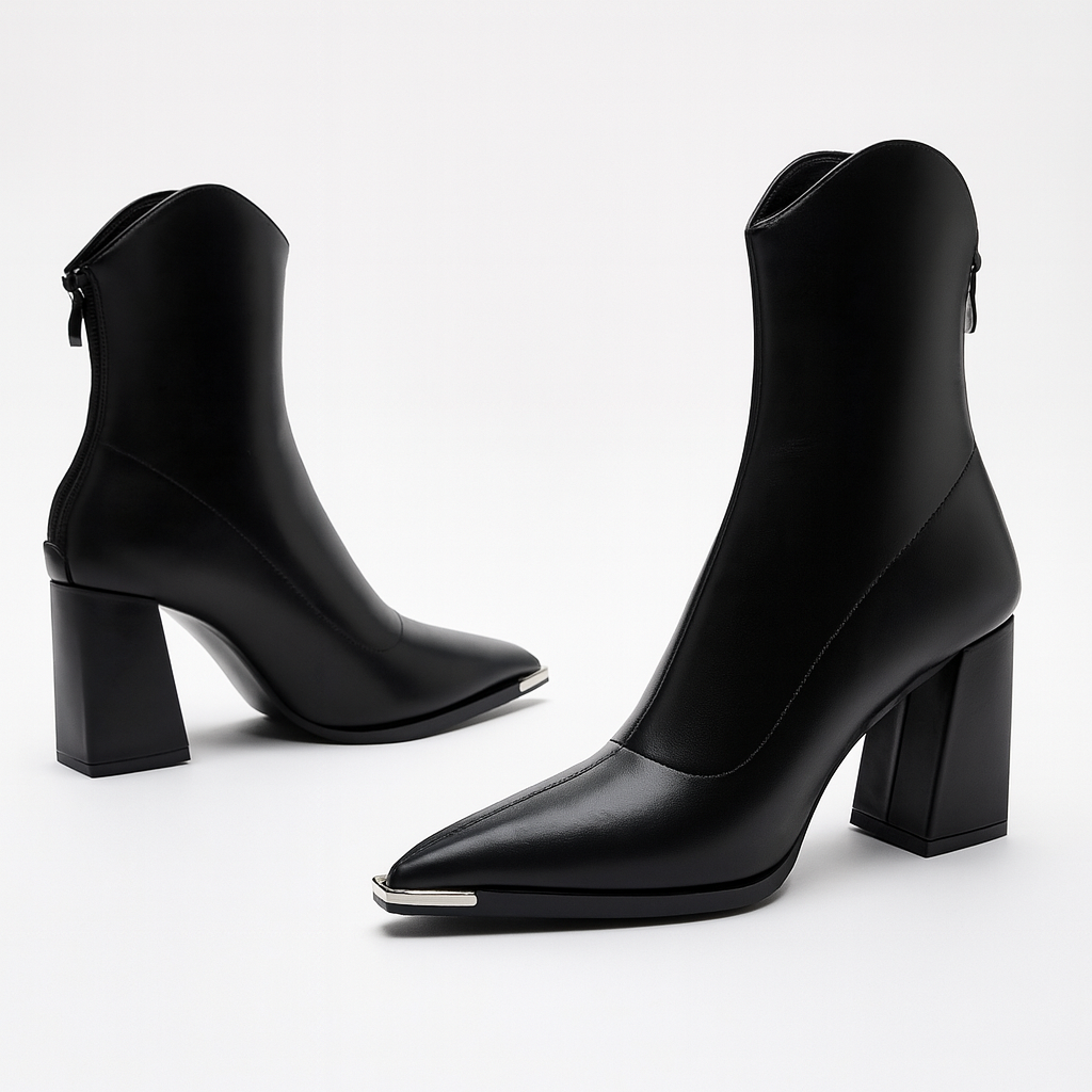 Chelsea / Premium Leather Chelsea Boot with Chrome Toe Accent