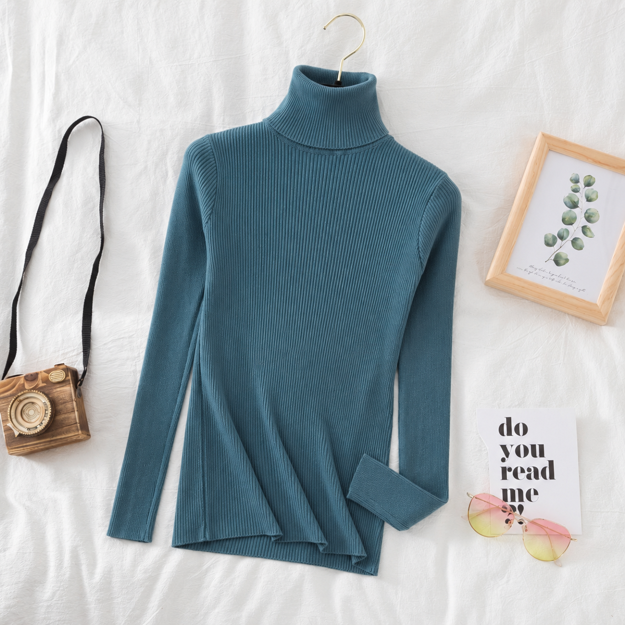 Women's Turtleneck Sweater Slim Fit Long Sleeve