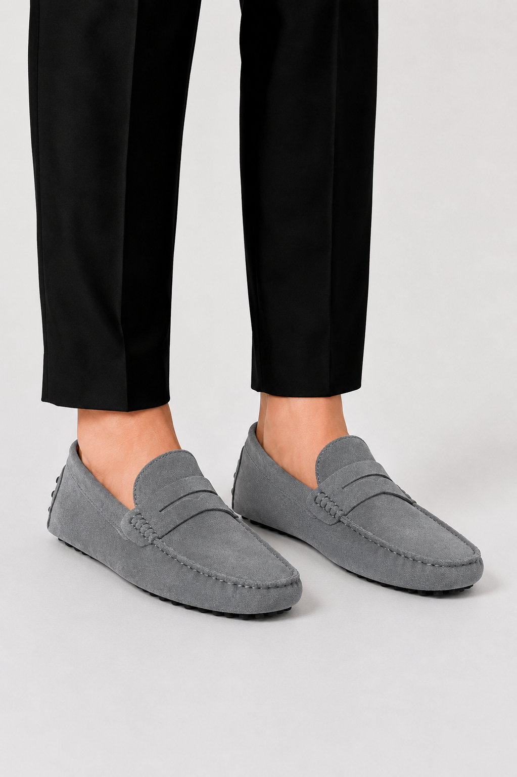 Men's Driving Loafers Suede Penny Strap Slip On Moccasin