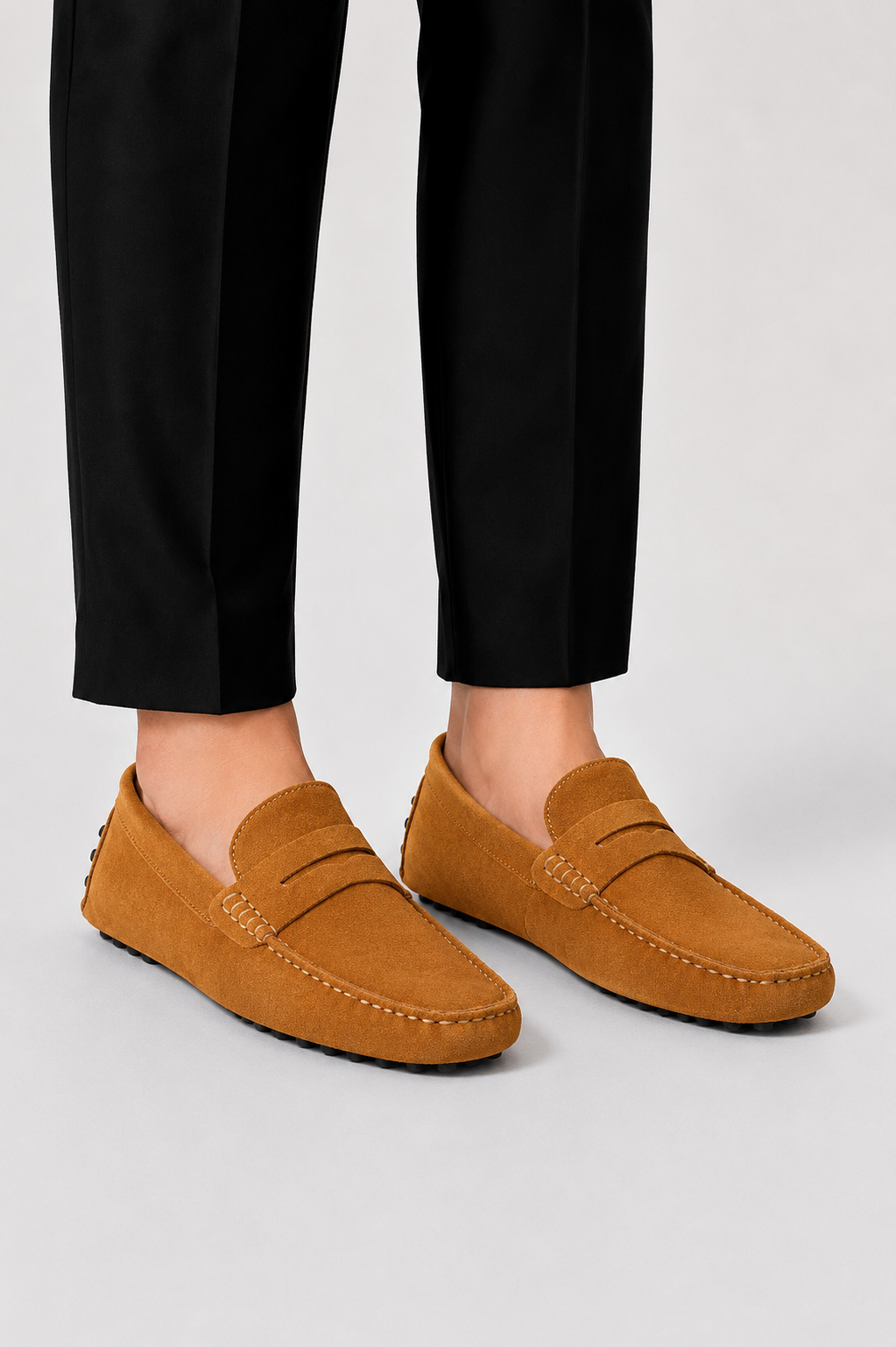 Men's Driving Loafers Suede Penny Strap Slip On Moccasin