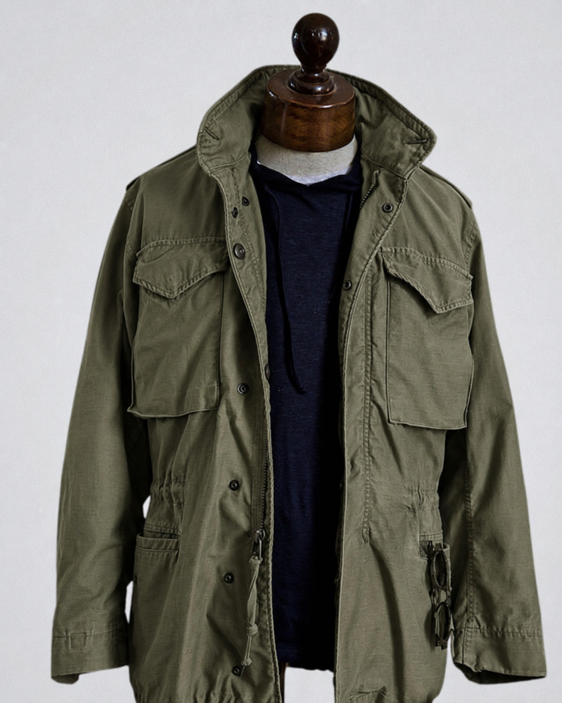 Men's M65 Field Jacket, Multi-Pocket Lightweight Utility Coat with Stand Collar