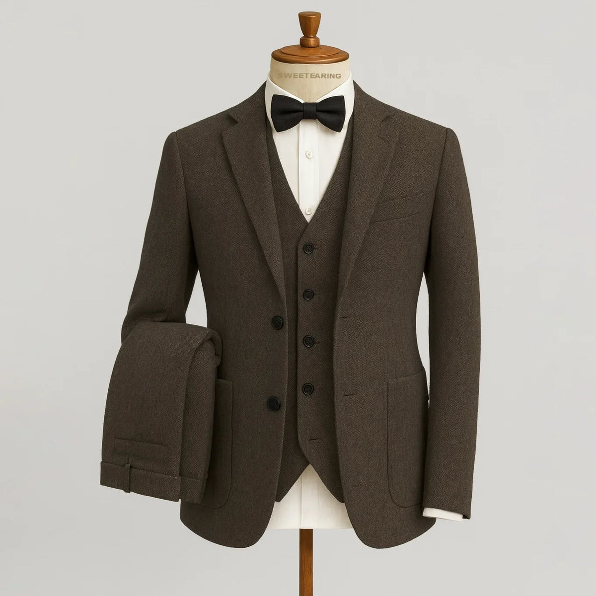 Montgomery | Men's Tweed-Style Three-Piece Wedding Suit - product photo 29