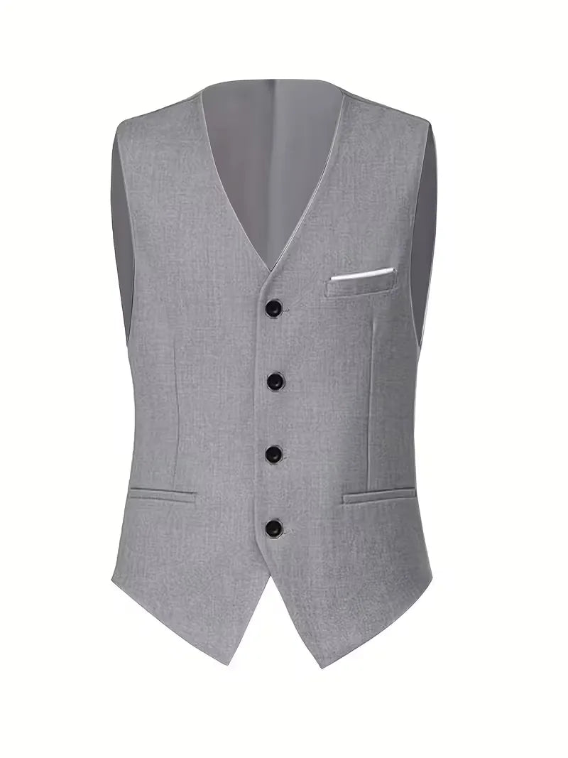 Men's Three Piece Suit Woven Fabric Peak Lapel Tailored Fit Formal