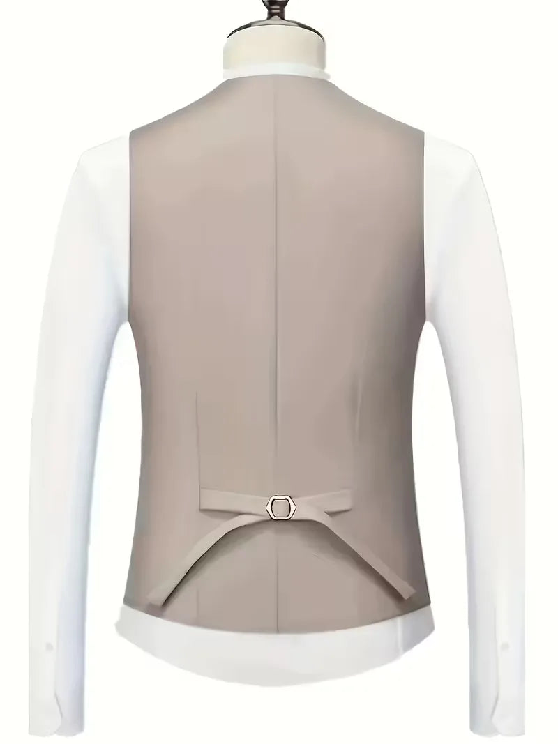 Men's Three Piece Suit Woven Fabric Peak Lapel Tailored Fit Formal