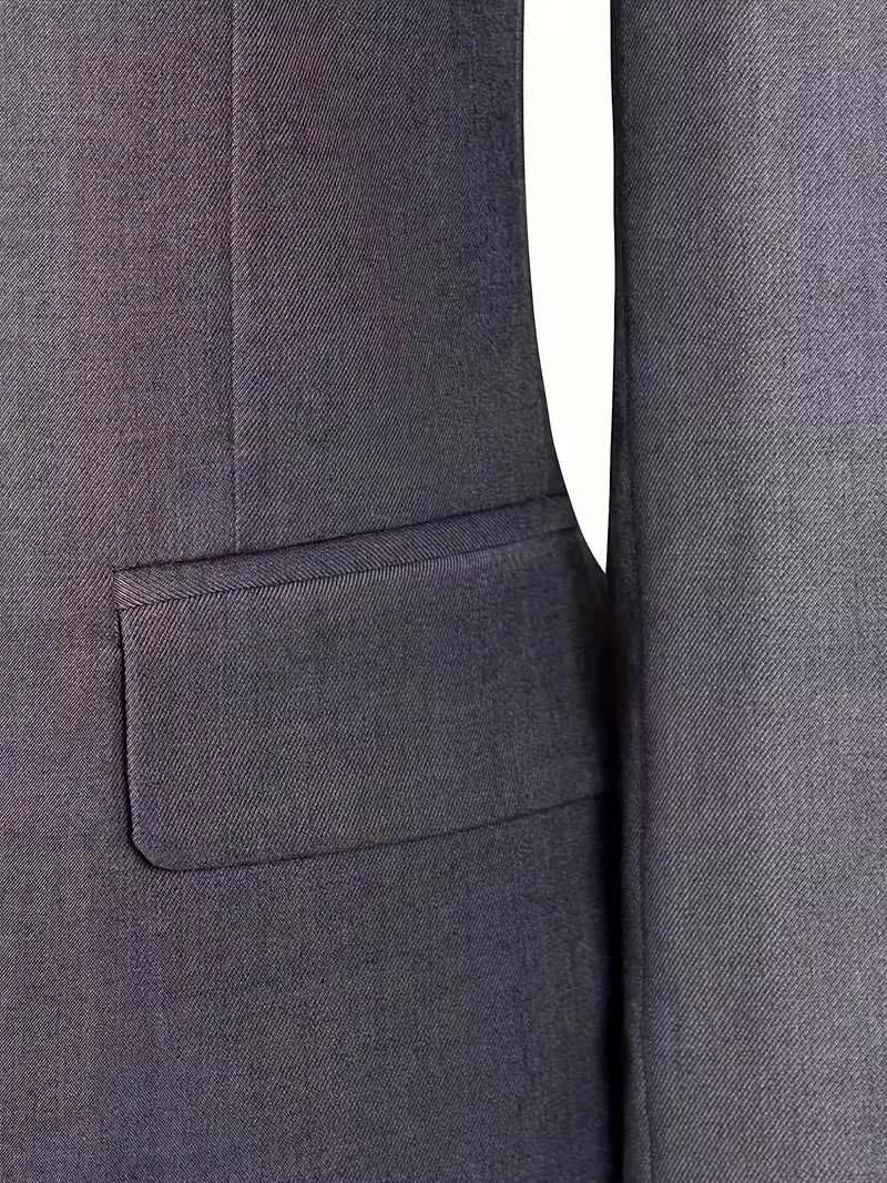 Men's Three Piece Suit Woven Fabric Peak Lapel Tailored Fit Formal