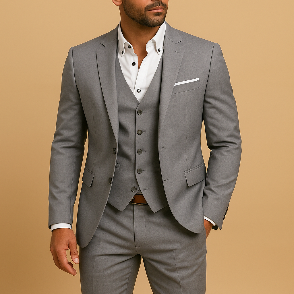 Suit Men's Woven Fabric Three Piece Design