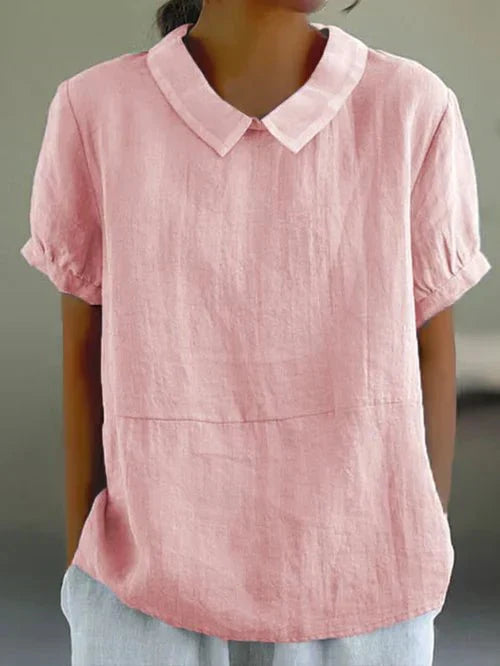 Blouse Women's Woven Fabric Peter Pan Collar
