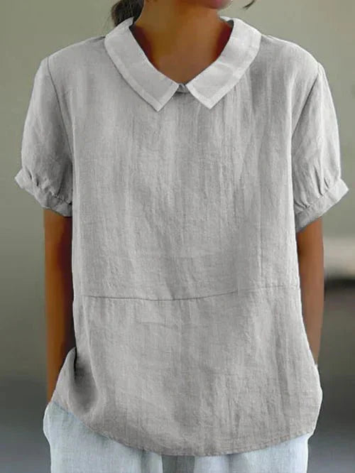 Blouse Women's Woven Fabric Peter Pan Collar