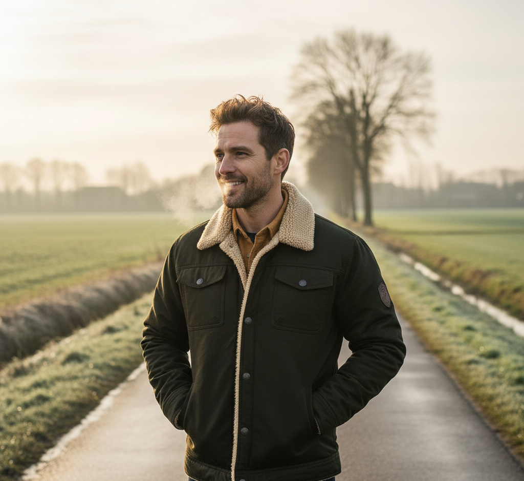 Armand / Men’s Sherpa-Lined Cotton-Blend Winter Jacket