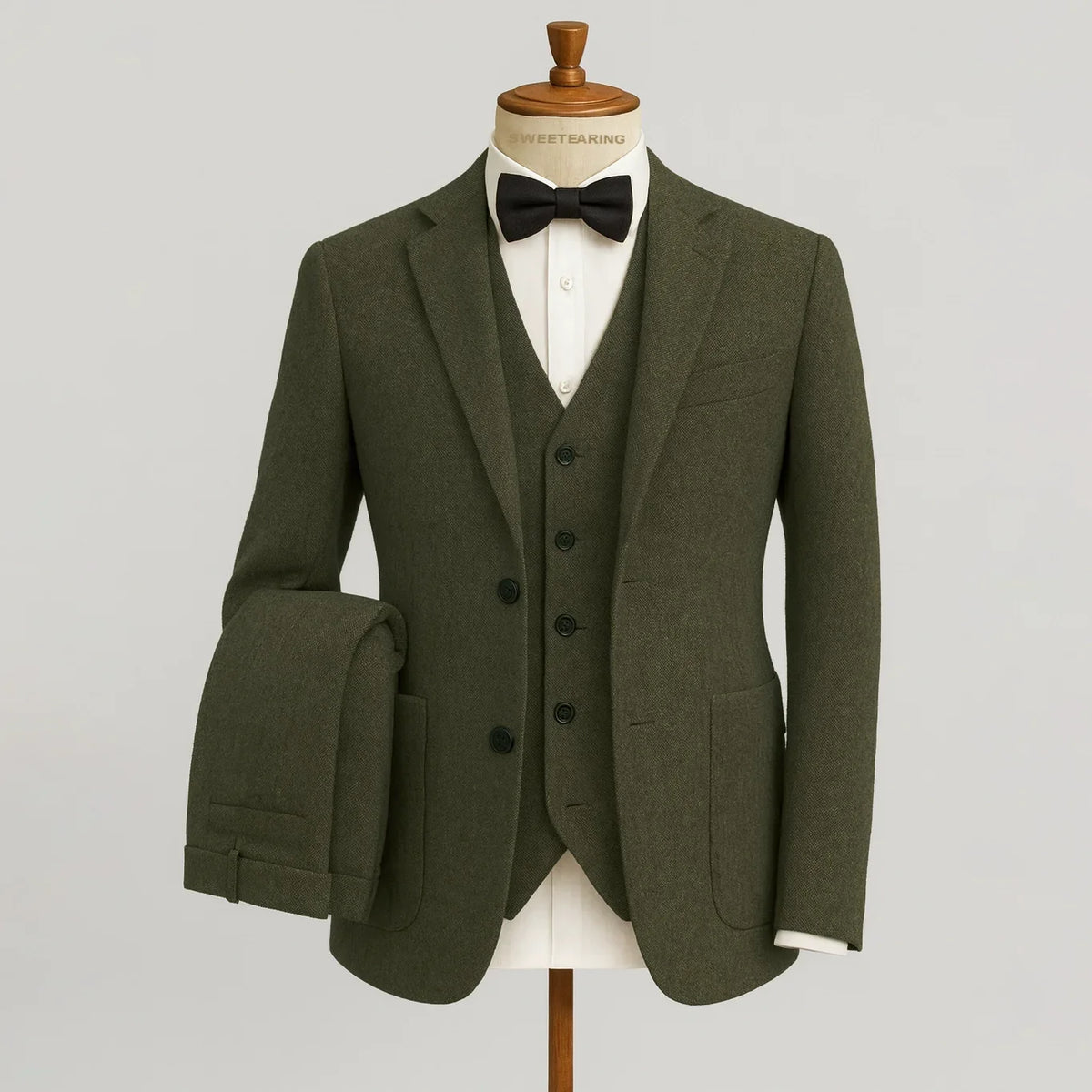 Montgomery | Men's Tweed-Style Three-Piece Wedding Suit - product photo 11
