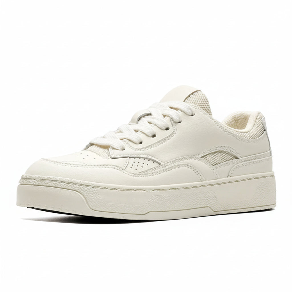 Zevran / Menās Leather Walking Sneakers with Rubber Outsole