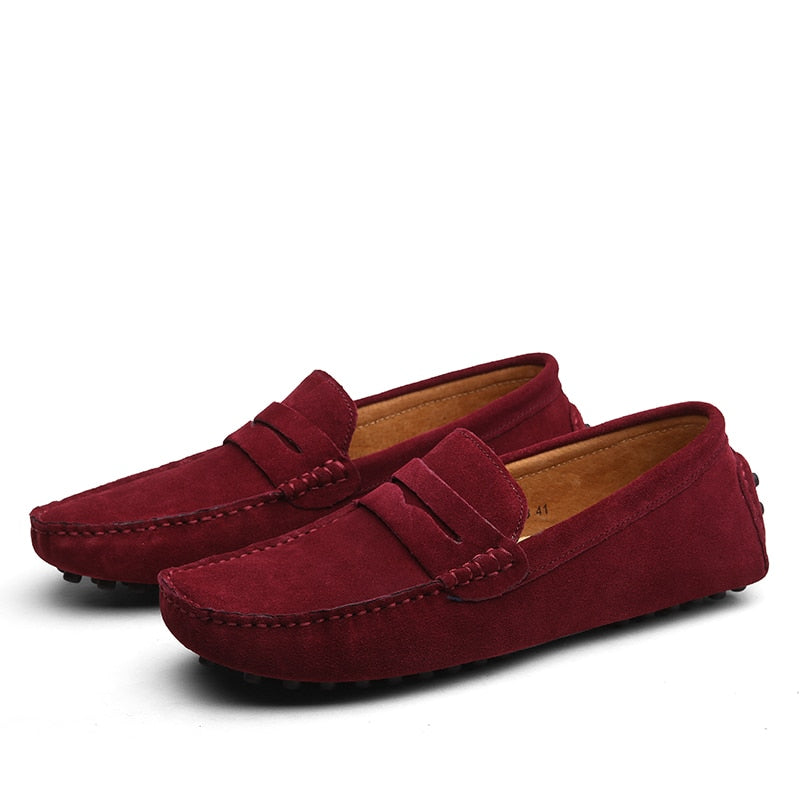 Men's Penny Loafers Suede Moccasin Toe Slip On Casual Driver