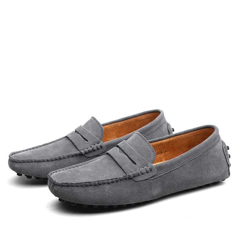 Men's Penny Loafers Suede Moccasin Toe Slip On Casual Driver