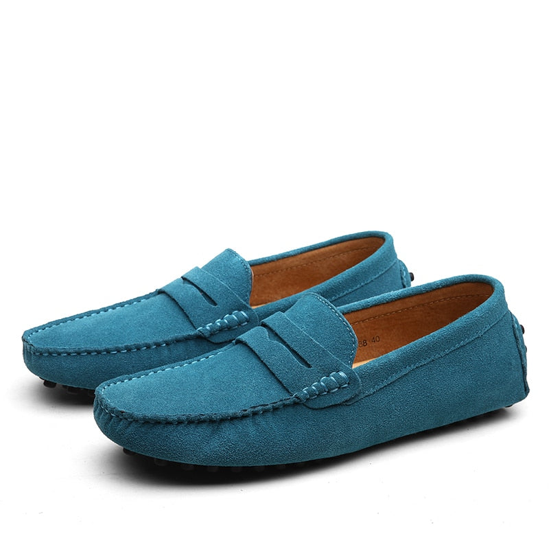 Men's Penny Loafers Suede Moccasin Toe Slip On Casual Driver