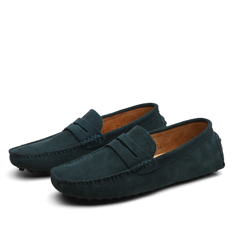 Men's Penny Loafers Suede Moccasin Toe Slip On Casual Driver
