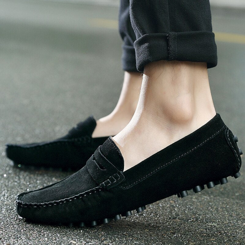 Men's Penny Loafers Suede Moccasin Toe Slip On Casual Driver
